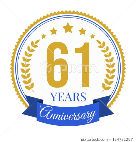 Logo 61 Years Anniversary Celebration Design Template. 124781297
