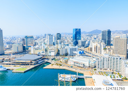 View from Kobe Port Tower, Kobe, Hyogo Prefecture View from Kobe Port Tower, Kobe, Hyogo Prefecture 124781760