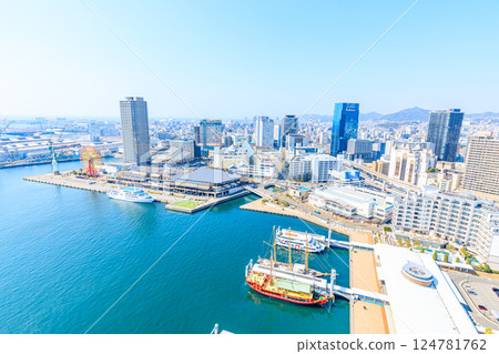 View from Kobe Port Tower, Kobe, Hyogo Prefecture View from Kobe Port Tower, Kobe, Hyogo Prefecture 124781762