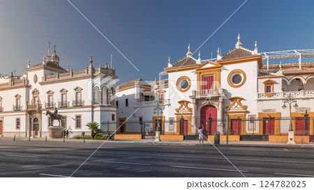 Plaza de Toros de la Real Maestranza de Caballeria de Sevilla timelapse hyperlapse Plaza de Toros de la Real Maestranza de Caballeria de Sevilla timelapse hyperlapse 124782025