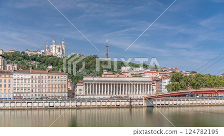 Timelapse hyperlapse of the Lyon Court of Appeal, a neo-classical courthouse at Place Duquaire in Lyon's 5th arrondissement. France Timelapse hyperlapse of the Lyon Court of Appeal, a neo-classical courthouse at Place Duquaire in Lyon's 5th arrondissement. France 124782195
