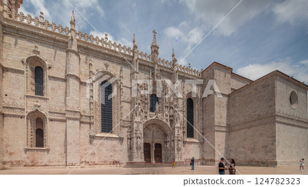 Mosteiro dos Jeronimos, located in the Belem district timelapse hyperlapse of Lisbon, Portugal. 124782323