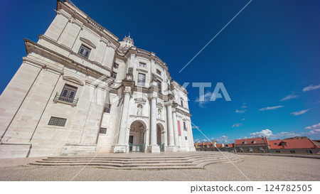 Main facade of National Pantheon aerial timelapse hyperlapse. Portugal. Main facade of National Pantheon aerial timelapse hyperlapse. Portugal. 124782505
