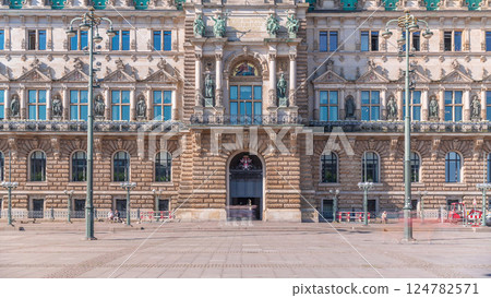 Building of the Hamburg City Hall timelapse, the seat of the government of Hamburg, Germany Building of the Hamburg City Hall timelapse, the seat of the government of Hamburg, Germany 124782571