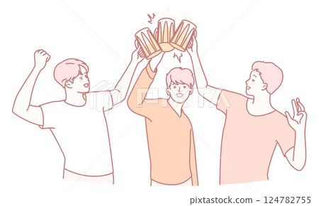In the spirit of togetherness, we gather to celebrate friendship with joyful cheers and laughter 124782755