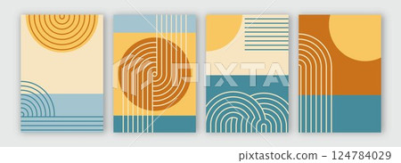 Summer colorful flyer design set 124784029