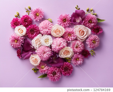 Heart-shaped Flower 124784169