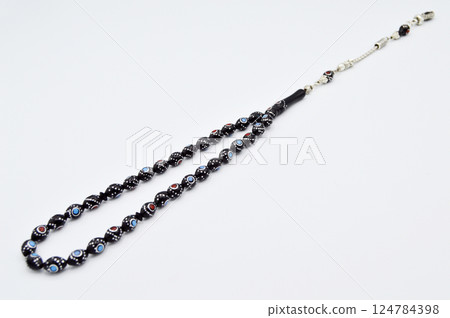Black and silver beads sequenced, short rosary, tespih tesbih Black and silver beads sequenced, short rosary, tespih tesbih 124784398