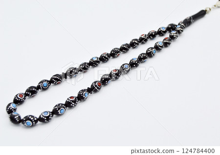 Black and silver beads sequenced, short rosary, tespih tesbih Black and silver beads sequenced, short rosary, tespih tesbih 124784400