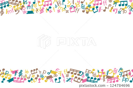 Overlapping musical symbols frame_Colorful_Autumn image Overlapping musical symbols frame_Colorful_Autumn image 124784696