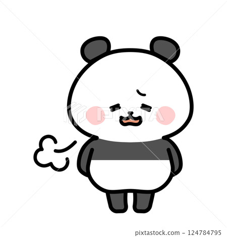 Illustration of a sighing panda 124784795