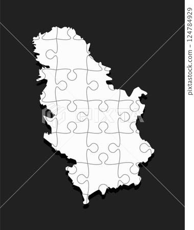 Creative map Serbia from white puzzle, jigsaw Creative map Serbia from white puzzle, jigsaw 124784929