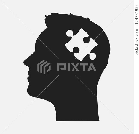 Male head from puzzle pieces. Education, idea Male head from puzzle pieces. Education, idea 124784932