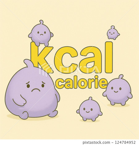 Calorie text using a unique character with a fat image 124784952