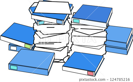 Piles of files_paper documents Piles of files_paper documents 124785216