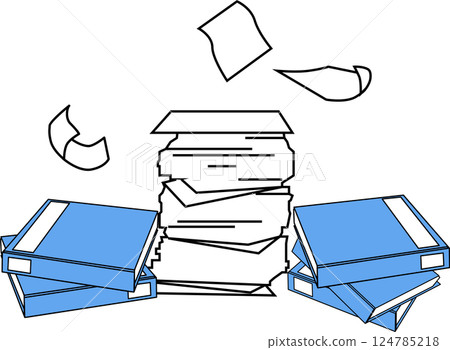Piles of files_paper documents Piles of files_paper documents 124785218