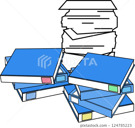 Piles of files_documents 124785223
