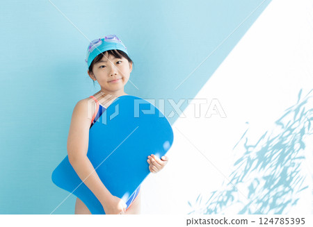 Swimming school girl 124785395
