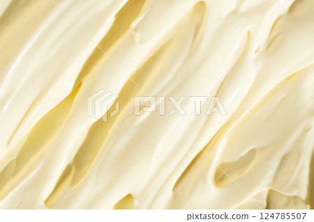 Creamy Mayonnaise Texture Abstract Culinary Background 124785507