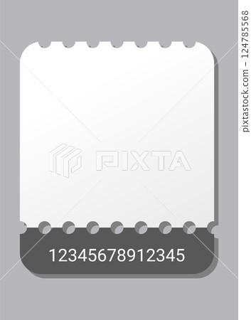 Empty ticket template. Blank concert ticket or lottery coupon. Event coupon or cinema movie theater card. Festival or circus paper empty flyer. Vector isolated illustration Empty ticket template. Blank concert ticket or lottery coupon. Event coupon or cinema movie theater card. Festival or circus paper empty flyer. Vector isolated illustration 124785568