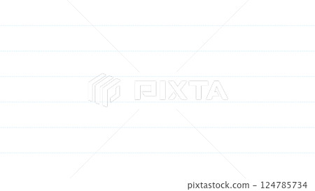 Simple background material with light blue dashed lines like a notebook - Horizontal writing, 7 lines - 16:9 124785734