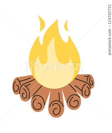 Igniting camping bonfire hand-drawn element Igniting camping bonfire hand-drawn element 124785752