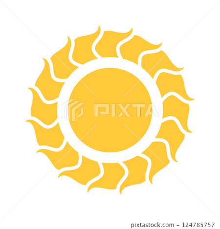 Yellow sun summer sunlight design 124785757