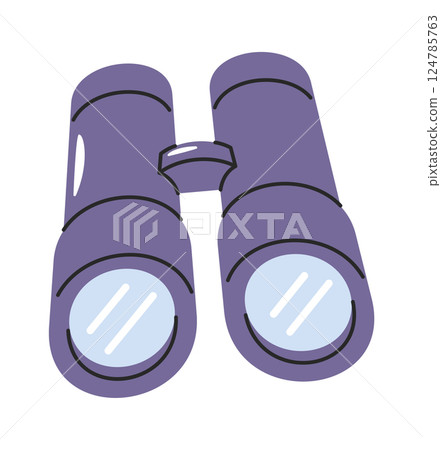 Touristic binocular tool hand-drawn accessory 124785763