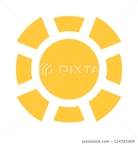 Yellow sun geometric design element Yellow sun geometric design element 124785804
