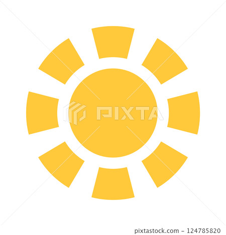 Yellow sun heat icon design 124785820