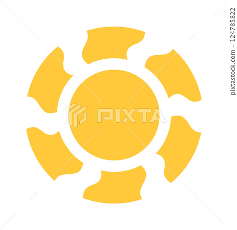 Yellow sun sunny weather design 124785822