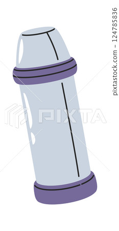 Thermos touristic accessory hand-drawn element 124785836