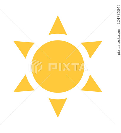 Yellow sun glare design element 124785845