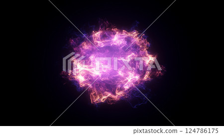 Purple flames, explosions and smoke 124786175