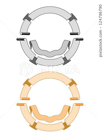 Hand drawn horizontal banners set with retro style ribbons decoration elements isolated vector illustration Hand drawn horizontal banners set with retro style ribbons decoration elements isolated vector illustration 124786790