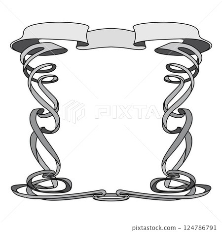 Hand drawn horizontal banners set with retro style ribbons decoration elements isolated vector illustration Hand drawn horizontal banners set with retro style ribbons decoration elements isolated vector illustration 124786791