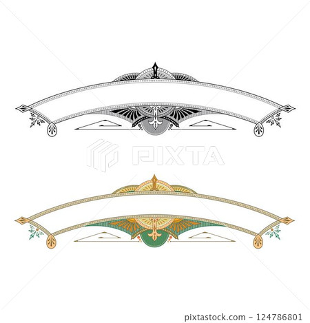 Hand drawn horizontal banners set with retro style ribbons decoration elements isolated vector illustration Hand drawn horizontal banners set with retro style ribbons decoration elements isolated vector illustration 124786801