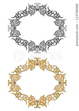 Hand drawn horizontal banners set with retro style ribbons decoration elements isolated vector illustration 124786866