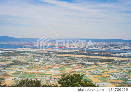 從愛知縣田原市藏王山展望台看到的田原市街景 124786959