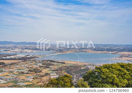View of the city of Tahara from the Zao Mountain Observatory in Tahara (Aichi Prefecture) View of the city of Tahara from the Zao Mountain Observatory in Tahara (Aichi Prefecture) 124786960