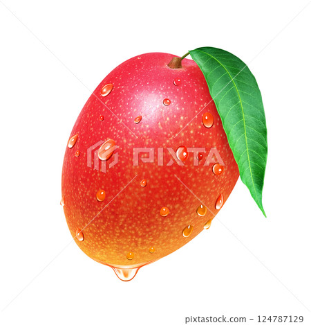 Mango illustration realistic white background 124787129