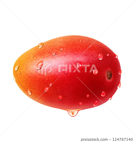 Mango illustration realistic white background 124787140