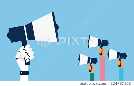 人工智慧的影響力正在擴大 |與人的溝通差距 |平面圖和向量圖 124787168