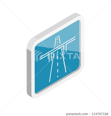 3D Isometric Flat Vector Set of Highway Icons, Road Signs. Item 6 124787186