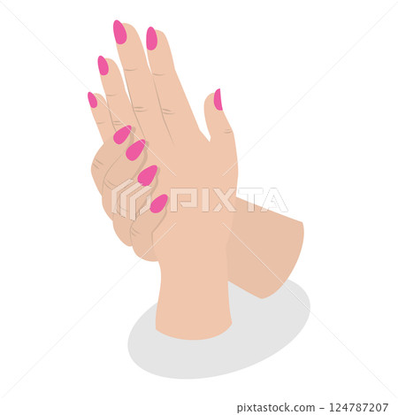 3D Isometric Flat Vector Illustration of Manicure Procedure, Nail Beauty Spa. Item 7 124787207