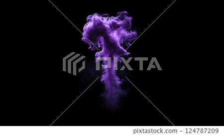 Purple flames, explosions and smoke 124787209