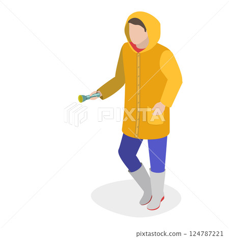 3D Isometric Flat Vector Set of Maritime Professions, Seacrew Characters. Item 1 124787221