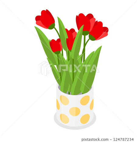 3D Isometric Flat Vector Set of Flower Bouquets , Florist Composition. Item 10 3D Isometric Flat Vector Set of Flower Bouquets , Florist Composition. Item 10 124787234