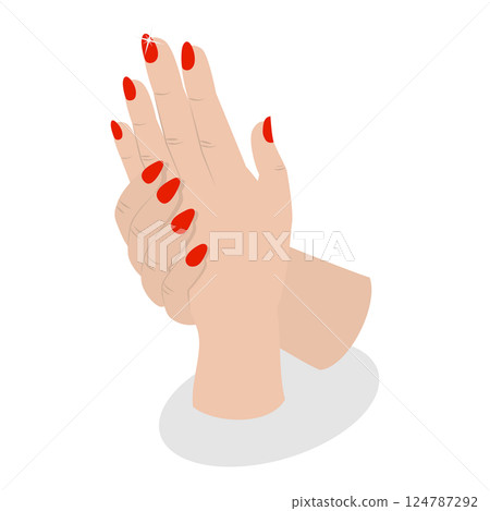 3D Isometric Flat Vector Illustration of Spa Manicure, Beauty Parlor Services, Cosmetology. Item 7 124787292