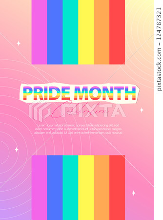 Pride Month celebration with colorful rainbow banners, vector illustration Pride Month celebration with colorful rainbow banners, vector illustration 124787321
